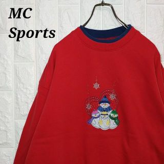 Mc Sport レトロ スウェット トレーナー 二重襟 刺繍(スウェット)