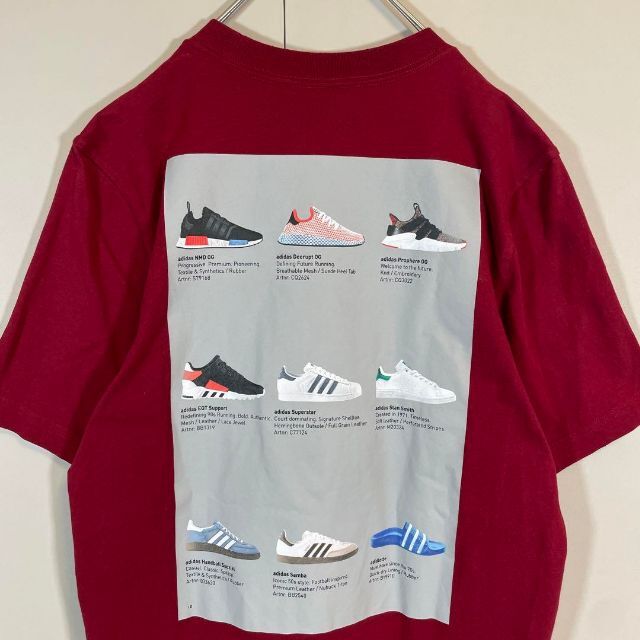 adidas(アディダス)の【人気ボルドー】adidas 半袖Tシャツ古着 ワンポイント刺繍 サイズL メンズのトップス(Tシャツ/カットソー(半袖/袖なし))の商品写真