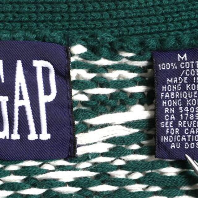 90s オールド GAP ノルディック コットン ニット カーディガン M 総柄 ...