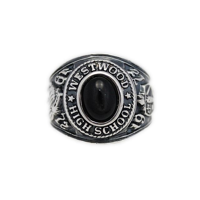 天然ブラックスターカレッジリング925シルバーリング KS-R037 メンズのアクセサリー(リング(指輪))の商品写真