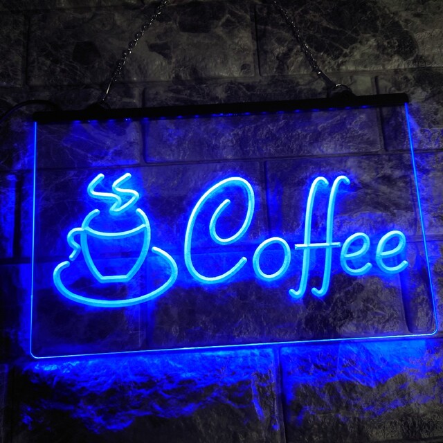 ADVPRO ネオンサイン コーヒー カップ LED ライトアップサイン 壁 デコ レッド ブルー 送料無料 卓上ライト