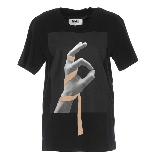 ブラック】 MM6 - MM6 MAISON MARGIELAプリントTシャツtodayful rokuの