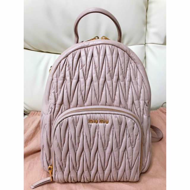 OUTLET 包装 即日発送 代引無料 miumiu マテラッセ リュック ピンク