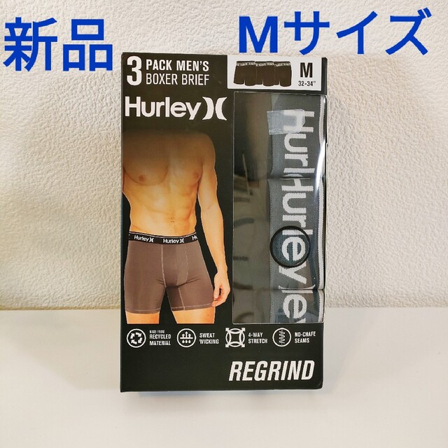 Hurley(ハーレー)の【Harley】※Ｍサイズ３枚セット 新品・未使用 ボクサーパンツ ブラック メンズのアンダーウェア(ボクサーパンツ)の商品写真