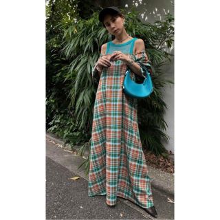 アメリヴィンテージ(Ameri VINTAGE)のAMERI☆ LACEY CHECK PUFF DRESS(ロングワンピース/マキシワンピース)