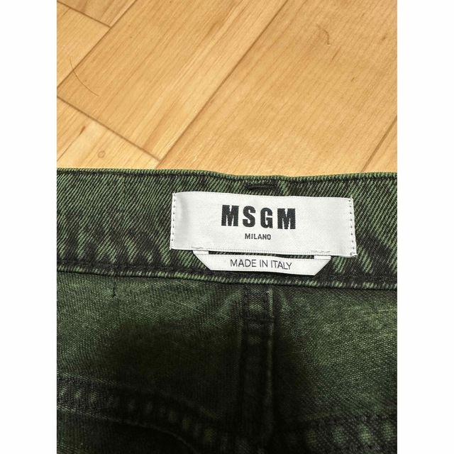 MSGM(エムエスジイエム)のMSGMグリーンブラックデニムサイズ44 メンズのパンツ(デニム/ジーンズ)の商品写真