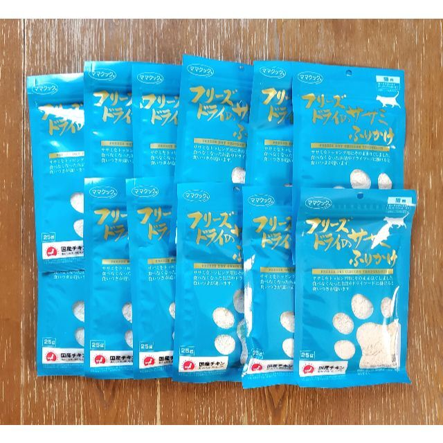 12袋】ママクック フリーズドライのササミふりかけ 猫用25gの通販 by ...