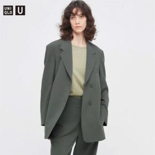 ユニクロ(UNIQLO)のユニクロU テーラードジャケット　ダークグリーン(テーラードジャケット)