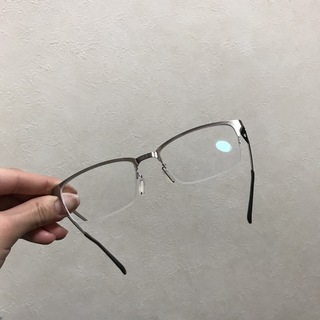 ジンズ(JINS)の4）JINS シルバー　スタンダード　ハーフリム　眼鏡(サングラス/メガネ)