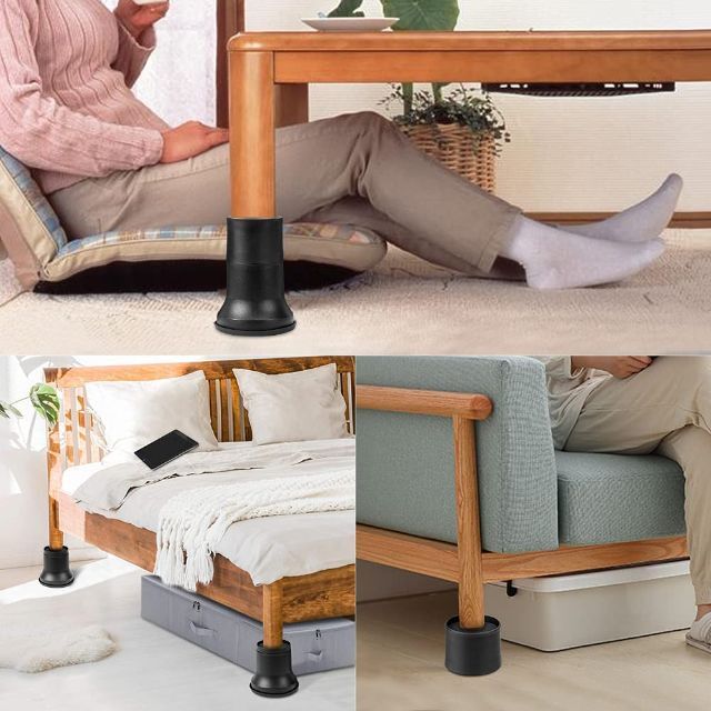 Uping テーブル・ベッドの高さ調節が簡単にできる ベッドの高さをあげる足 4個セット 2Way 8.2cm 5.5cm 高さを上げる 高