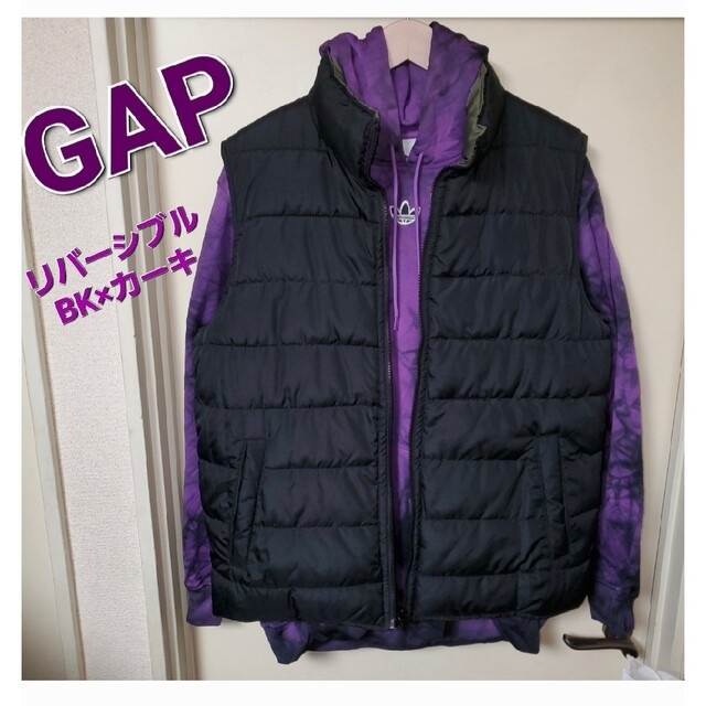 GAP - GAP リバーシブル ベスト L ~ブラック&カーキ~の通販 by sunny