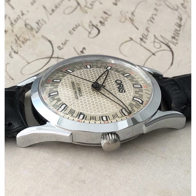 ■美品■オリス■ORIS 手巻き機械式1980年代ヴィンテージメンズ腕時計