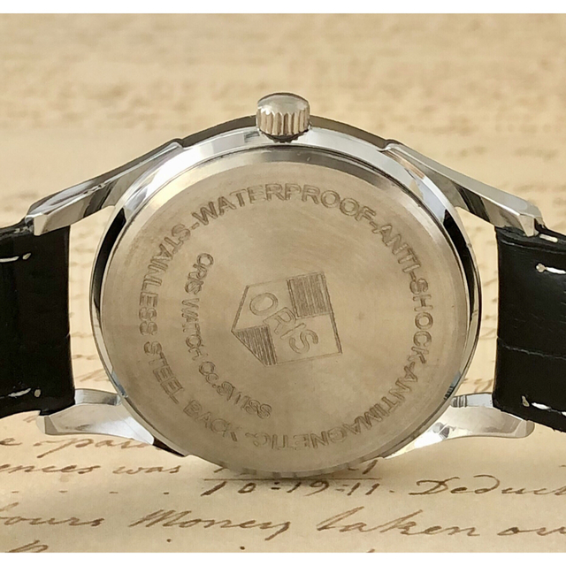 ■美品■オリス■ORIS 手巻き機械式1980年代ヴィンテージメンズ腕時計