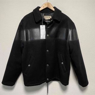 全3色/黒/赤/ベージュ 【美品】20aw MARNIレザー切替ウールジャケット