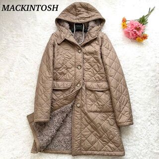 マッキントッシュ(MACKINTOSH)の【美品】マッキントッシュ　フェイクムートン　ロング　キルティングベージュ　36(ロングコート)