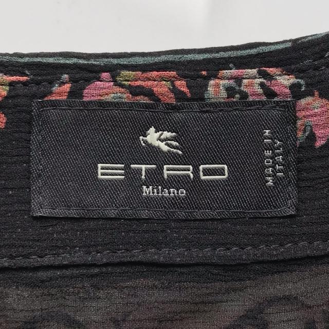 エトロ イタリア製 長袖 シャツ 42 ブラック系 ETRO レディース  【231026】 メール便可