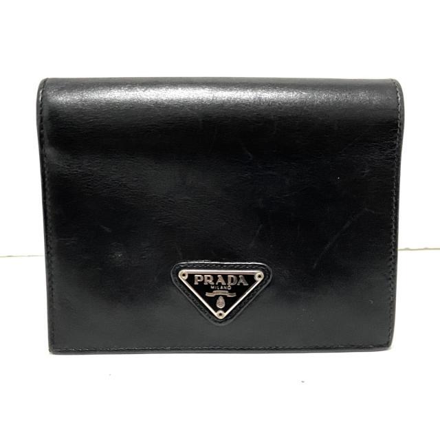 PRADA(プラダ) 2つ折り財布 - 黒 レザー 財布 ファッション小物