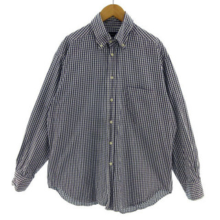 トゥモローランド(TOMORROWLAND)のトゥモローランド シャツ 長袖 ボタンダウン イタリア製 チェック 紺 白(シャツ)