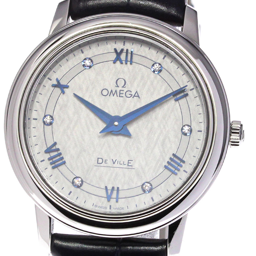 ☆美品 ☆保証書付き【OMEGA】オメガ デビル プレステージ 6Pダイヤ