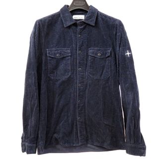 ストーンアイランド(STONE ISLAND)の美品 ストーンアイランド コーデュロイ ポケット 長袖シャツ 731512111 サイズL ネイビー 紺 メンズ 0038【中古】STONE ISLAND(シャツ)