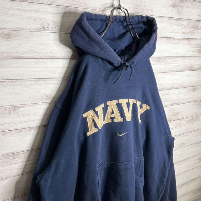 【入手困難!!】ナイキ ✈︎刺繍ロゴ アーチロゴ NAVY ゆるだぼ 裏起毛 7