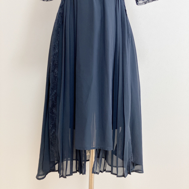 PREFERIR(プレフェリール)のPREFERIRプレフェリール　ネイビー　オーガンジー　mE502011980S レディースのフォーマル/ドレス(ミディアムドレス)の商品写真