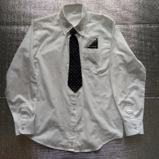 150　セレモニーシャツ（ネクタイとハンカチ付き）　男の子　スクールシャツにも(ブラウス)