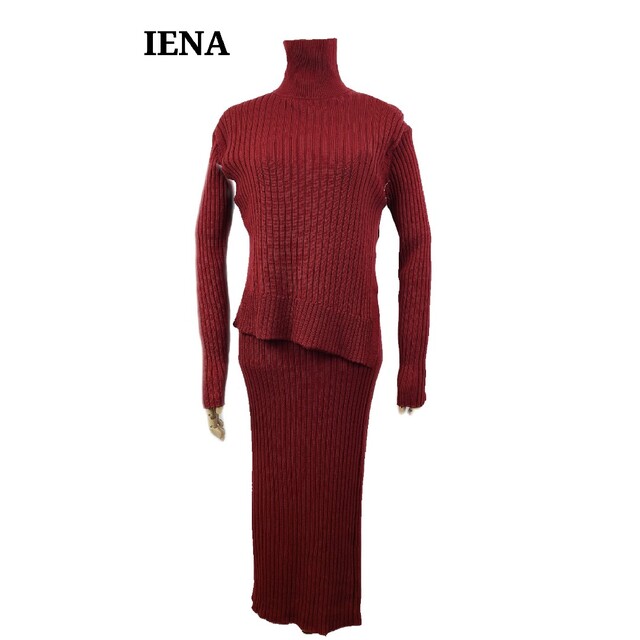 美品 iena リブニットドッキングワンピース