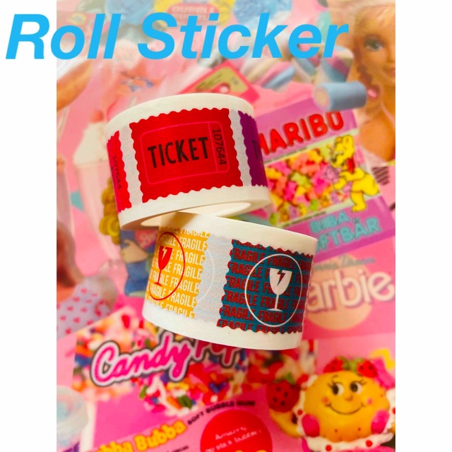 💜🛼Roll Sticker 2p set🛼💜 インテリア/住まい/日用品の文房具(シール)の商品写真