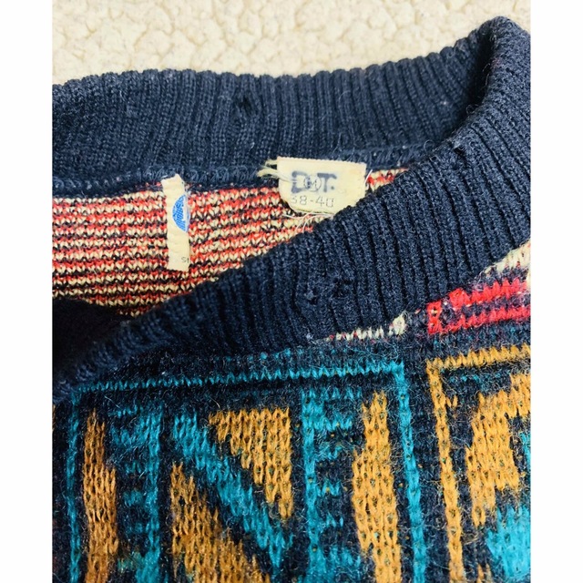 50s ジャガードニット セーター 総柄 knit vintage 古着