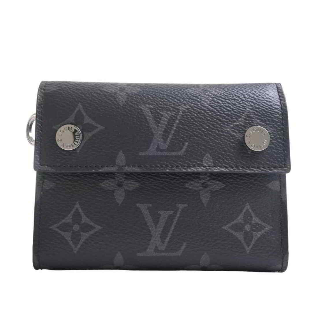 LOUIS VUITTON -  【中古】 LOUIS VUITTON ルイヴィトン エクリプス コンパクトウォレット 三つ折り財布 ブラック PVC by