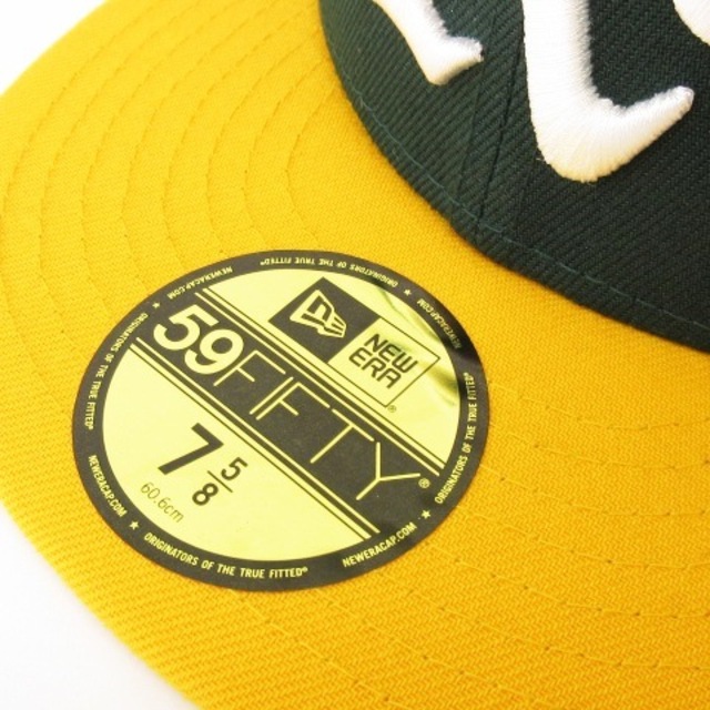 NEW ERA(ニューエラー)のニューエラ 59FIFTY MLB アスレチックス キャップ 緑 黄 7 5/8 メンズの帽子(その他)の商品写真