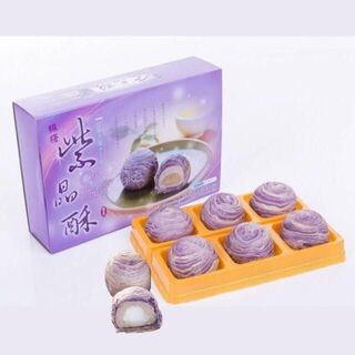 台湾 台中 躉泰 紫晶酥 お餅入りタロイモケーキ 6個入り(菓子/デザート)