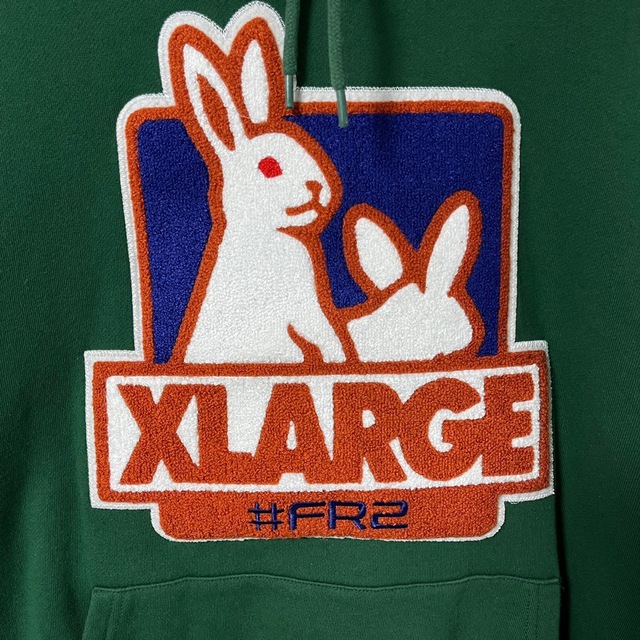 最高デザイン】 FR2 XLARGE 限定コラボ パイルロゴ 色情兎 パーカー