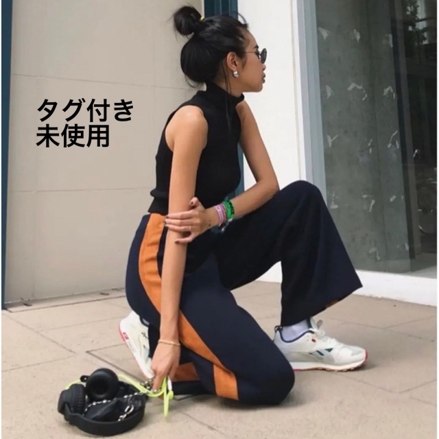 JUEMI(ジュエミ)の新品タグ付き【JUEMI】Suede Tape Knit Pants ネイビー レディースのパンツ(カジュアルパンツ)の商品写真