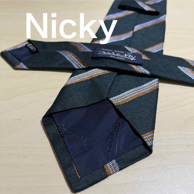 NICKY(ニッキー)のハーデン様【美品】Nicky  ディープグリーン　レジメンタル  ネクタイ メンズのファッション小物(ネクタイ)の商品写真