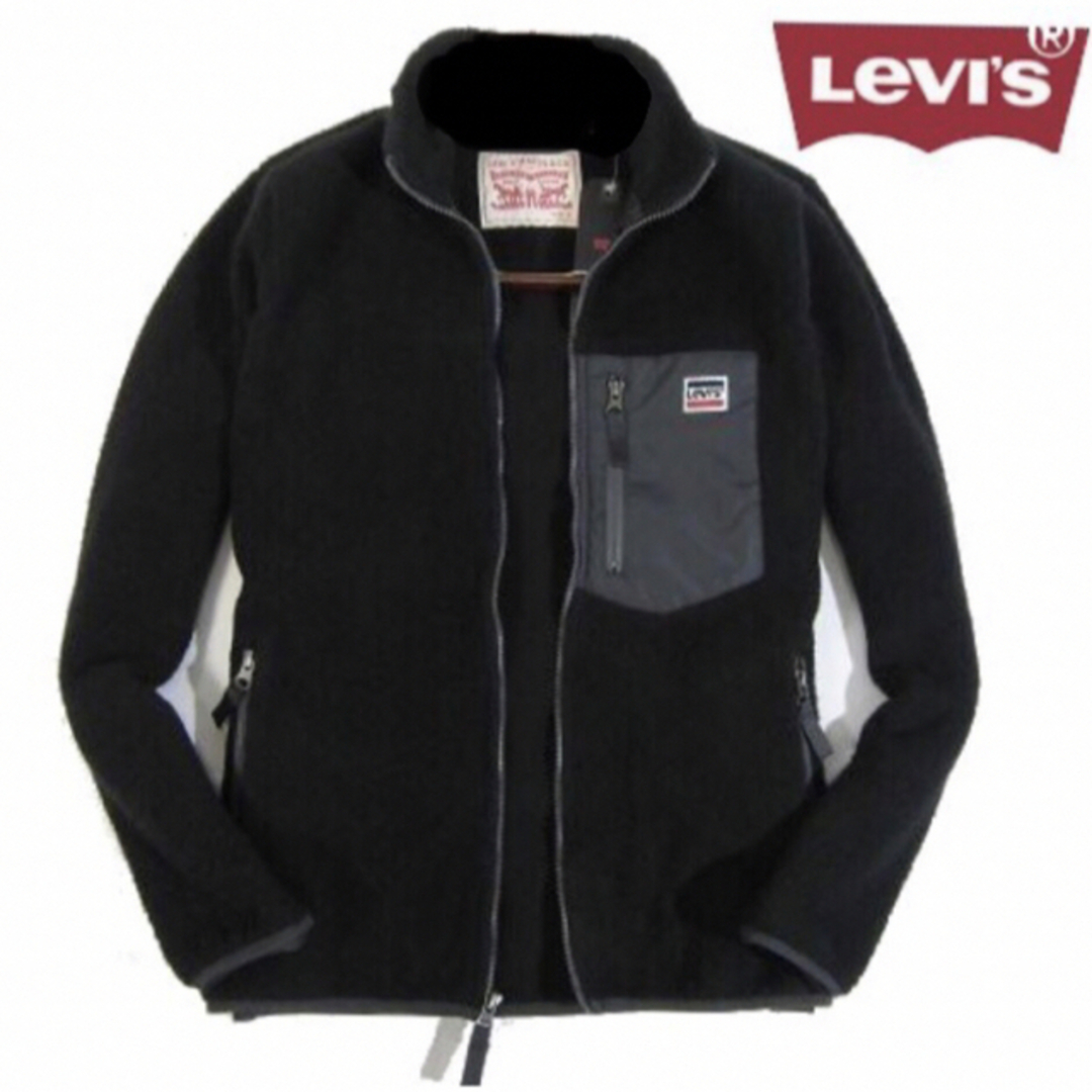 Levi's(リーバイス)の【Levi's／リーバイス】フリース素材ジップアップタイプ ボアジャケット・黒L メンズのジャケット/アウター(ブルゾン)の商品写真