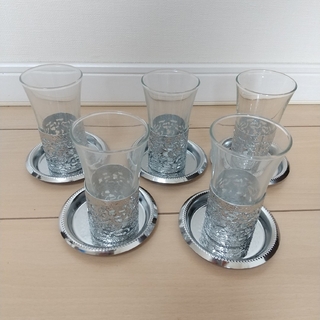 鉄製 クロームメッキ グラスセット(グラス/カップ)