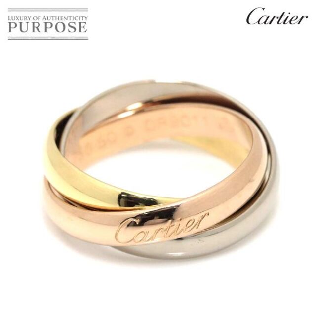 最終決算 PG WG YG K18 リング #50 MM トリニティ Cartier カルティエ