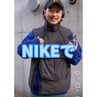 希少　NIKE ダウンベスト　リバーシブル　ロゴ　Y2K ネイビー