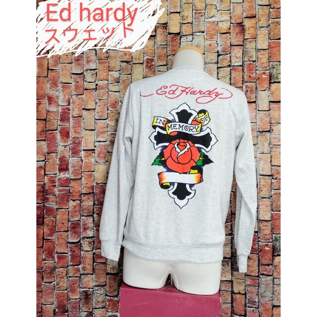 Ed Hardy(エドハーディー)のEd hardy エドハーディー スウェットトレーナー 裏起毛 Medium メンズのトップス(スウェット)の商品写真