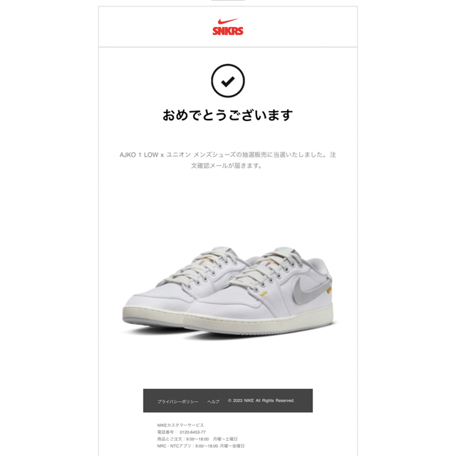 Jordan Brand（NIKE） - 【新品未使用】Nike AJKO1 LOW ユニオン の