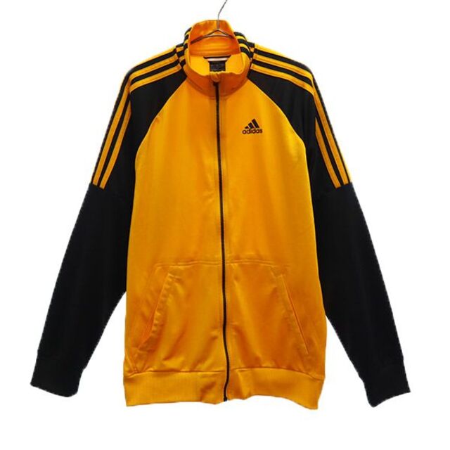 adidas(アディダス)のアディダス ロゴプリント ジャージ O オレンジ×ブラック adidas スポーツ トレーニング メンズ 【中古】  【230208】 メンズのトップス(ジャージ)の商品写真