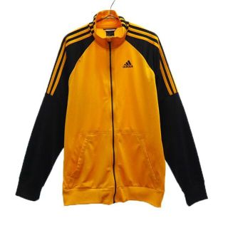 アディダス(adidas)のアディダス ロゴプリント ジャージ O オレンジ×ブラック adidas スポーツ トレーニング メンズ 【中古】  【230208】(ジャージ)