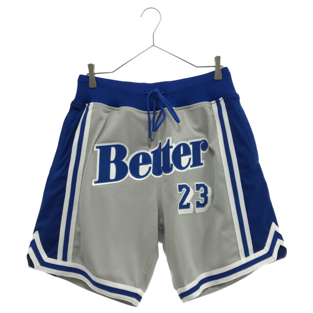 34センチわたりJUSTDON ジャストドン 22SS ×Better Gift Shop ベターギフトショップ バスケットショーツ ハーフパンツ グレー/ブルー