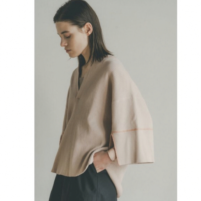 ◉美品◉【CLANE/クラネ】カラーステッチヘビーリブトップス | www