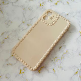 アイフォーン(iPhone)の★美品★iPhone12 ソフトケース ベージュ ハート シンプル SHEIN(iPhoneケース)