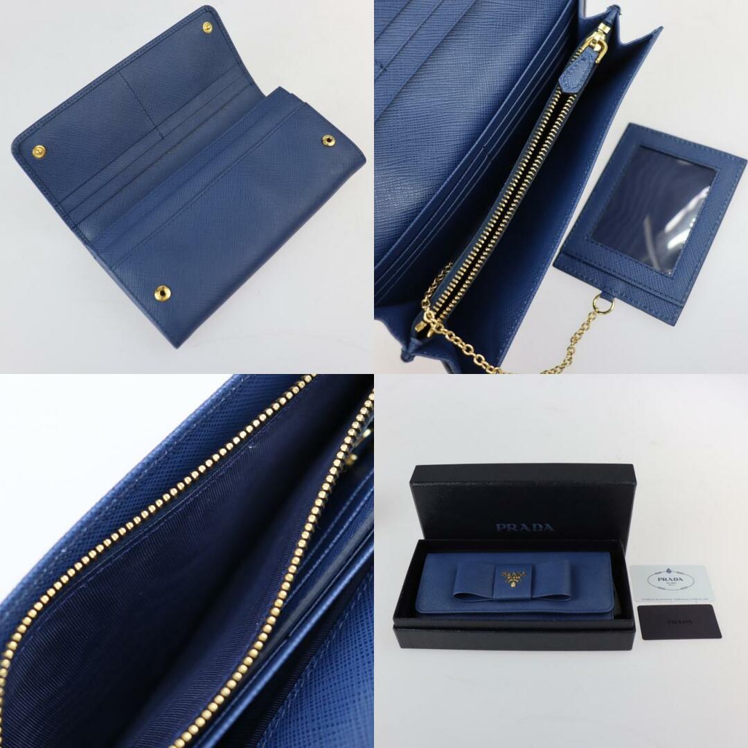 日本製 PRADA プラダ 二つ折り財布 1MH132 サフィアーノレザー ブルー