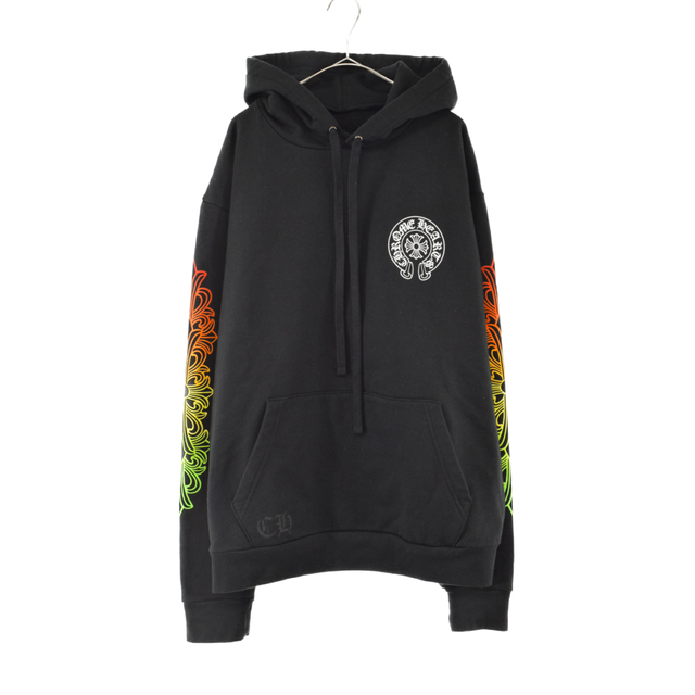 CHROME HEARTS クロムハーツ SWTSHRT PLVR グラデーション ホースシューロゴプリント プルオーバーパーカー ブラック