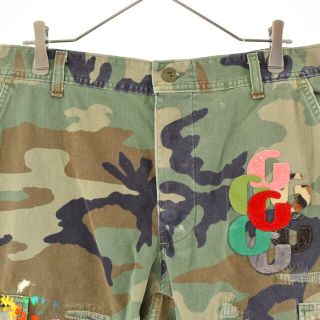 GALLERY DEPT. ギャラリーデプト G Patch Camo Cargo Shorts CCMG-5262 Gパッチ ダメージ加工 カモフラ カーゴパンツ ハーフパンツ ショーツ グリーンカモ